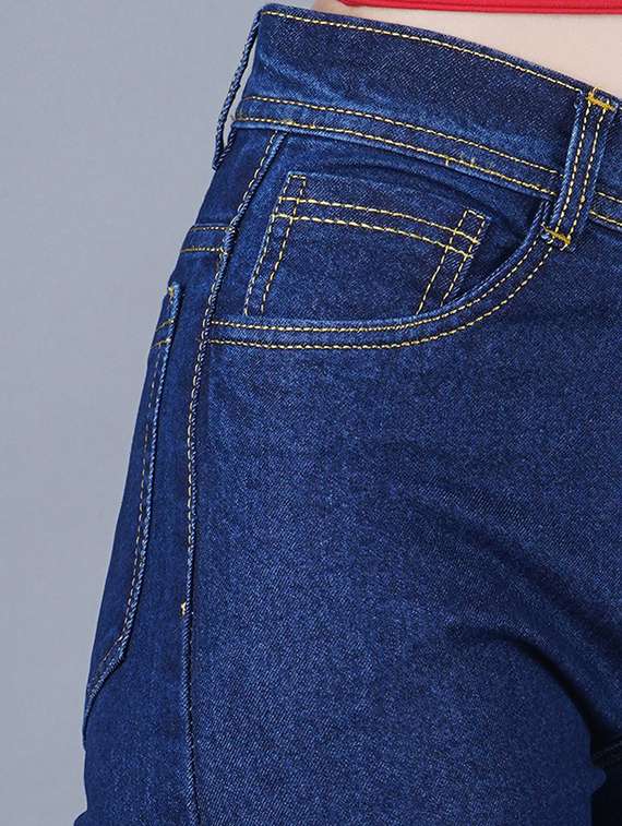 women solid mid rise straight fit jeans - 22241671 -  Standard Image - 3