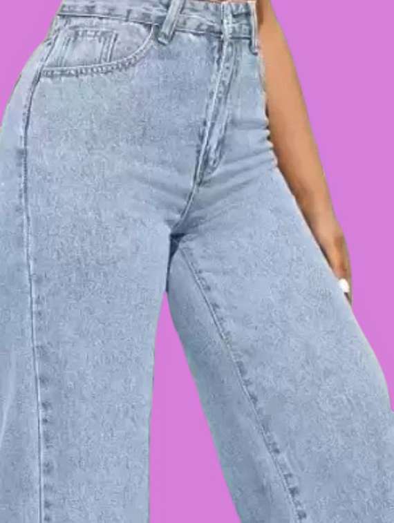 women solid high rise baggy jean - 22241756 -  Standard Image - 3