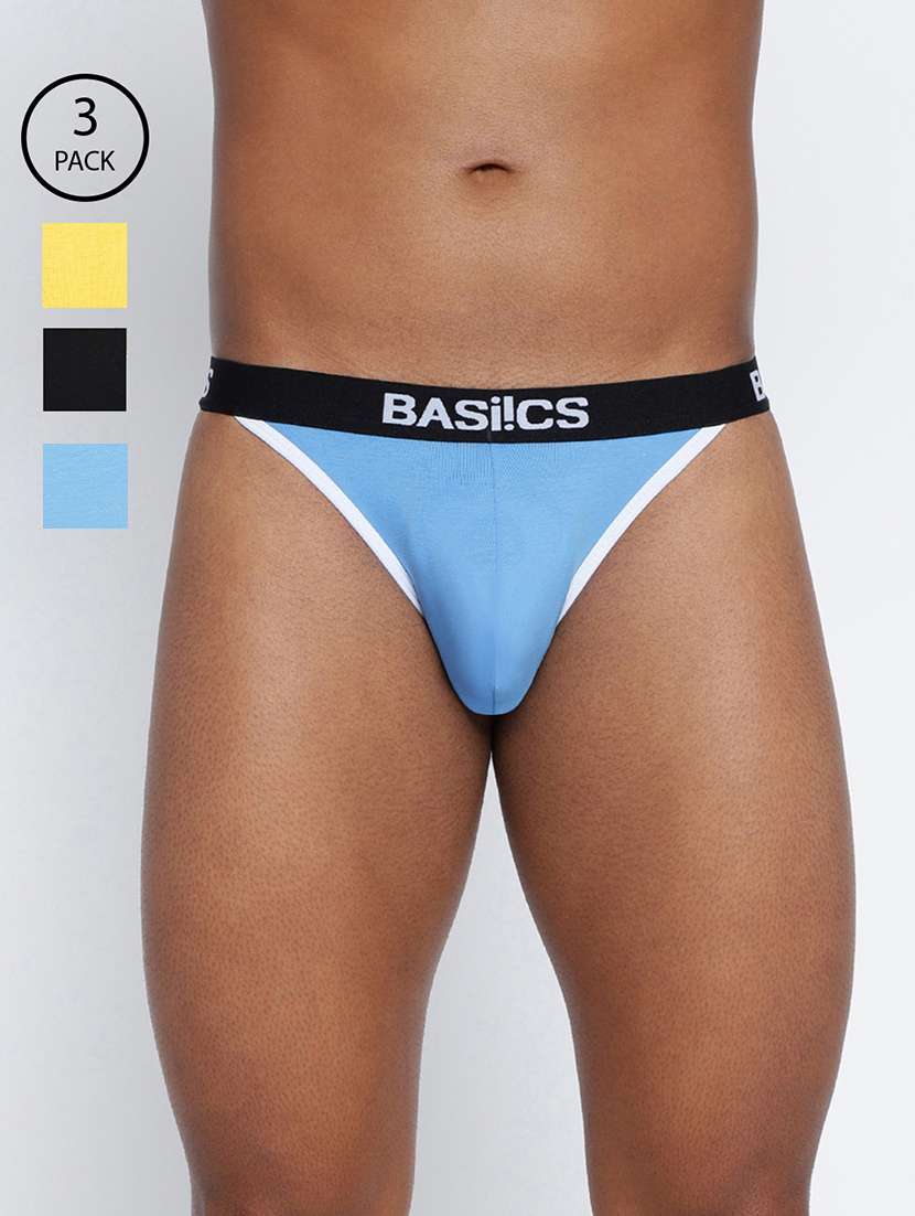 men pack of 3 color block thongs brief
