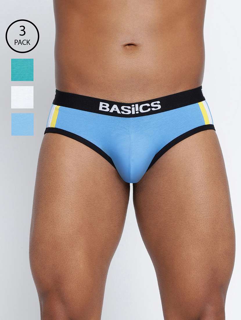 men pack of 3 color block hipster brief