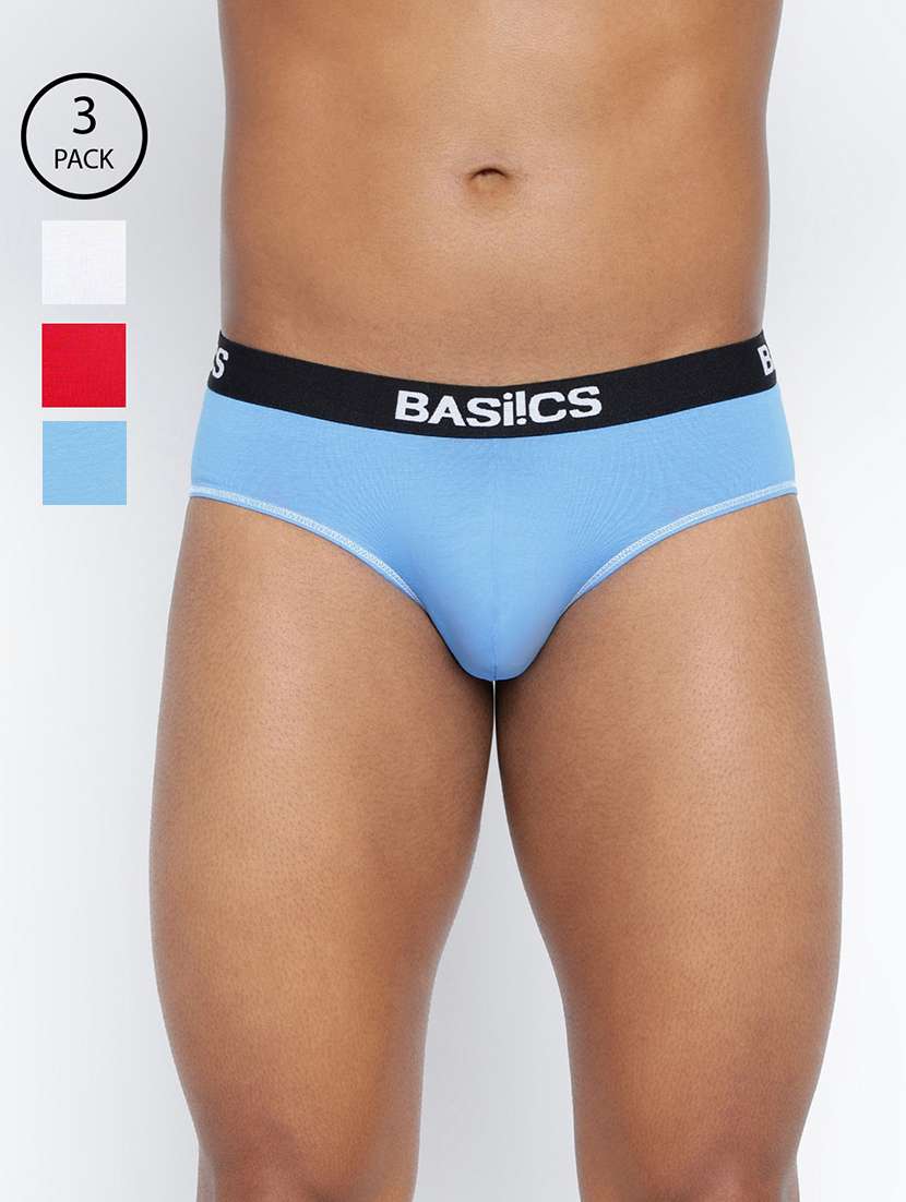 men pack of 3 solid hipster brief
