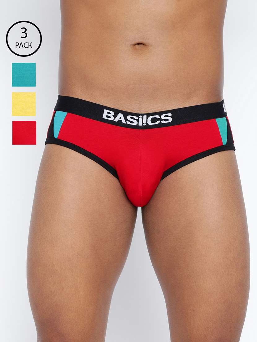 men pack of 3 color block hipster brief