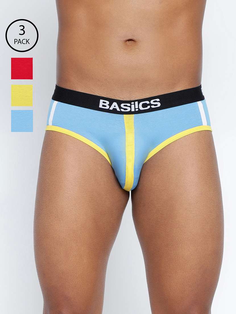 men pack of 3 color block hipster brief