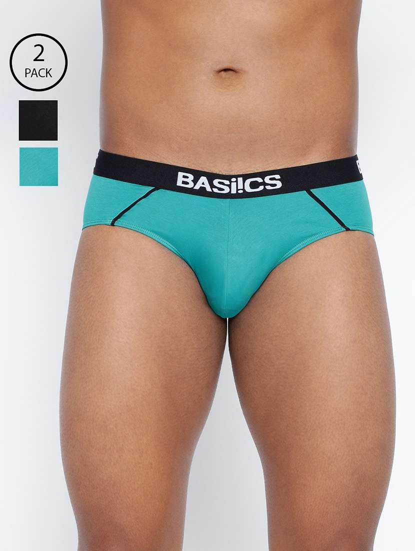 men pack of 2 solid hipster brief