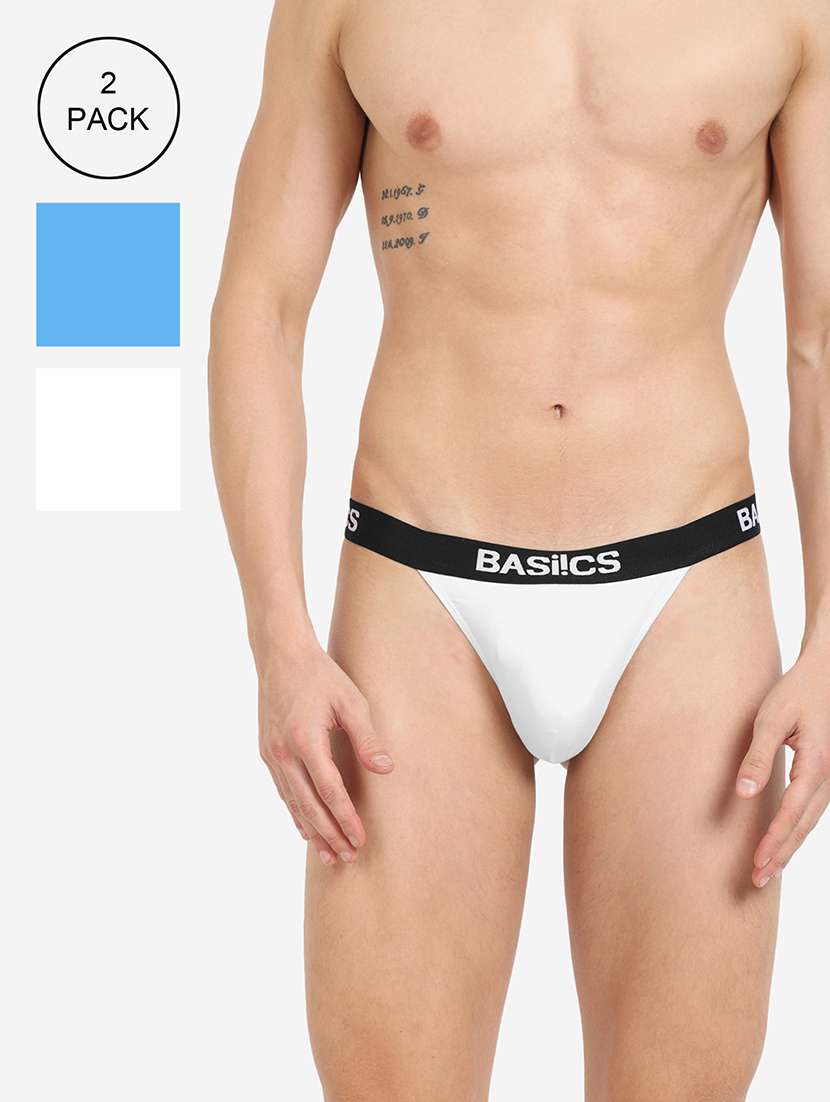 men pack of 2 color block thongs brief