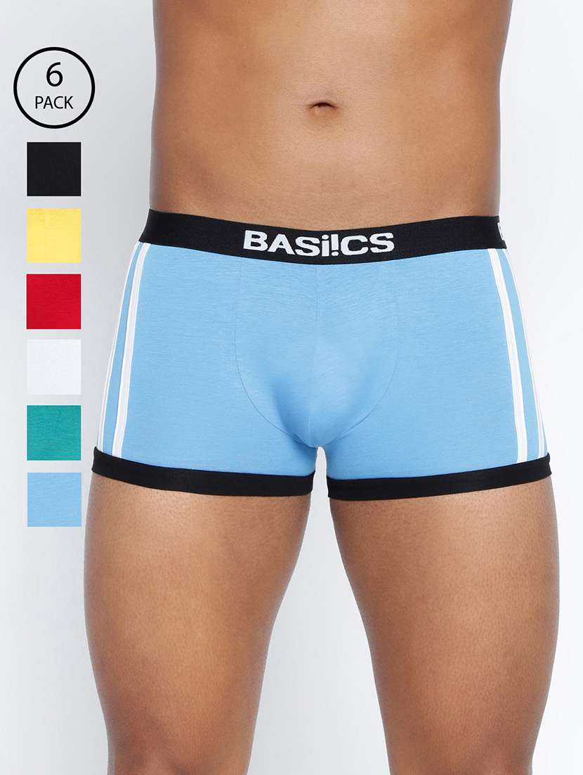 men pack of 6 striped trunks brief
