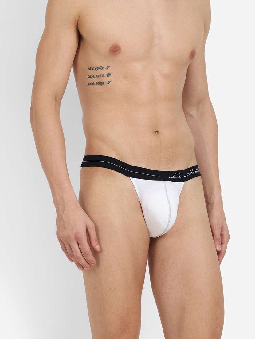 men color block thongs brief