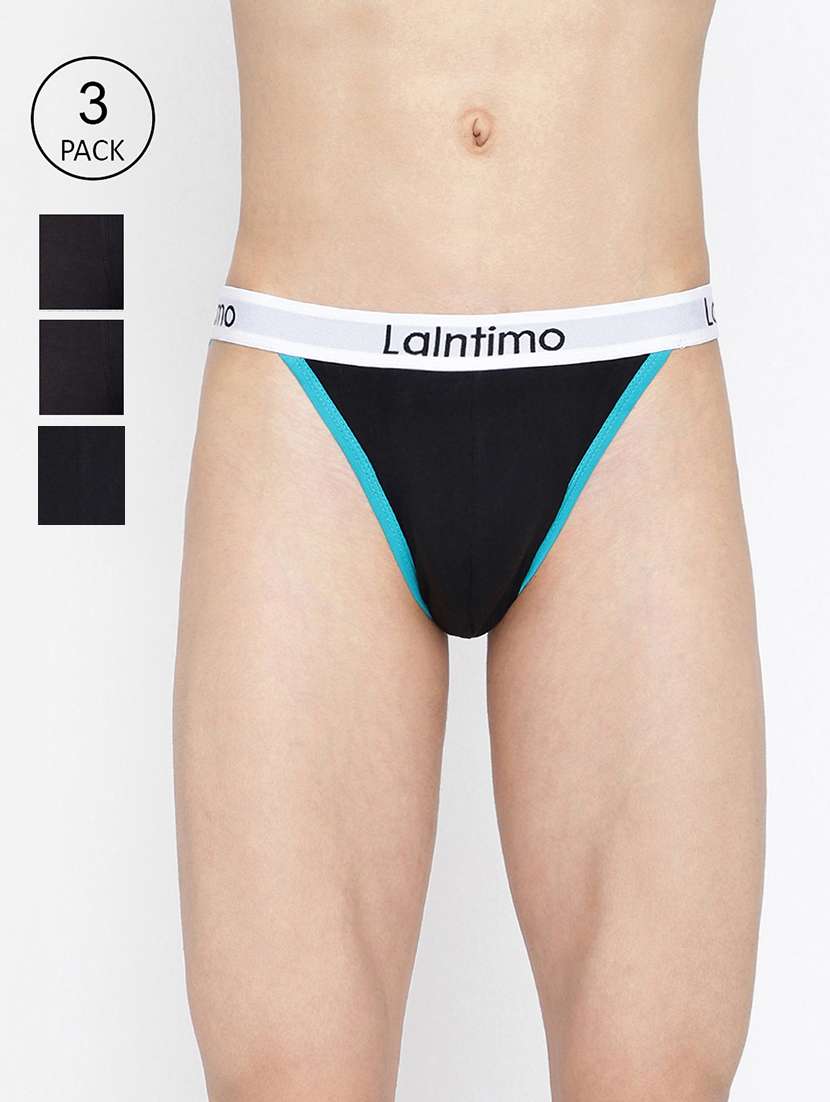 men pack of 3 color block thongs brief
