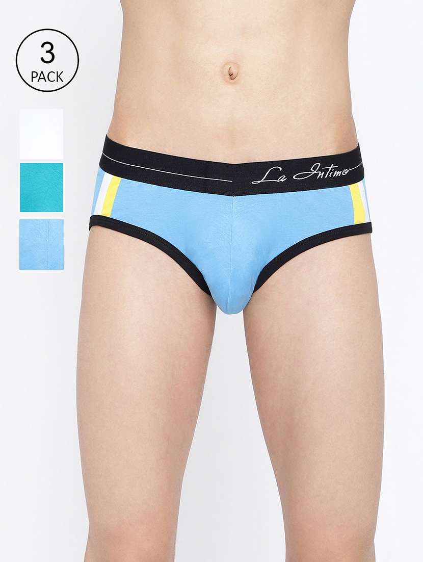 men pack of 3 color block hipster brief