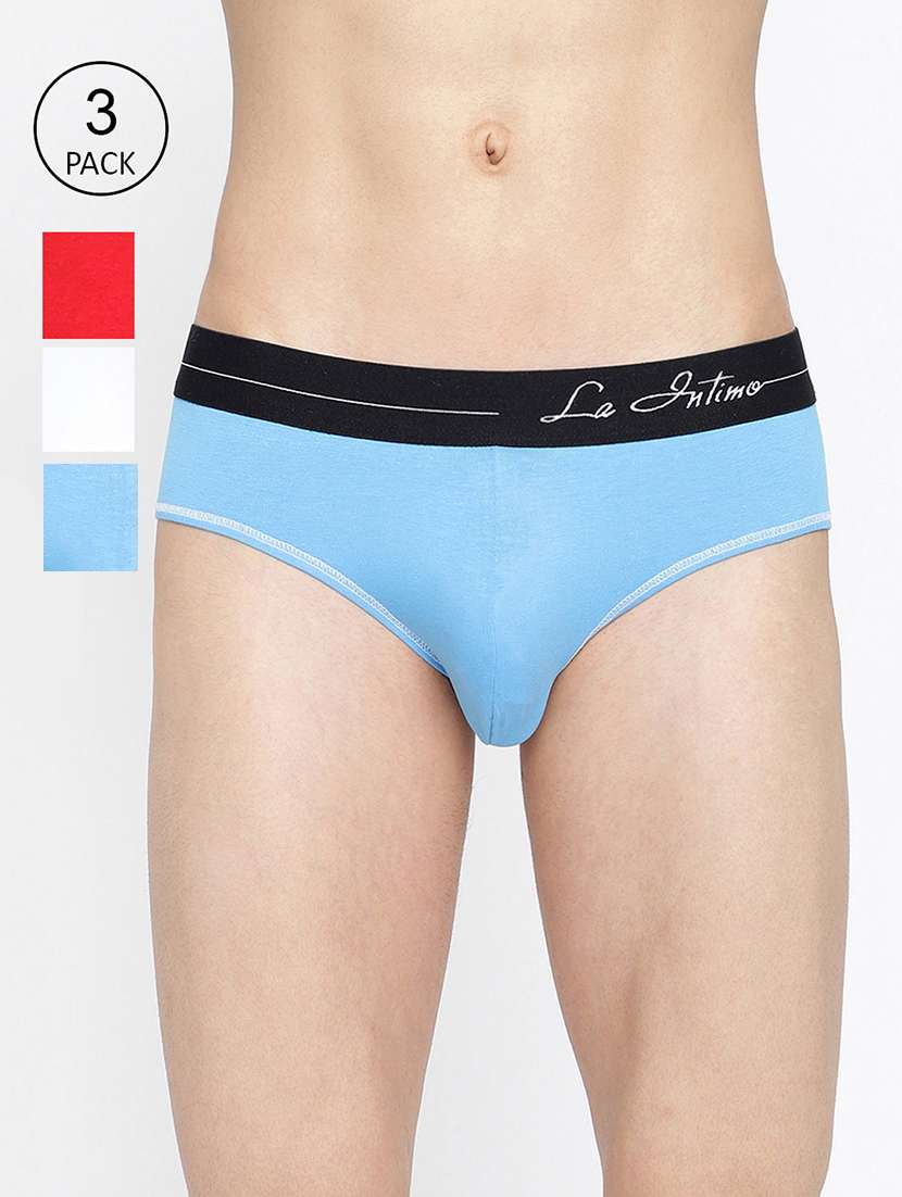 men pack of 3 solid hipster brief