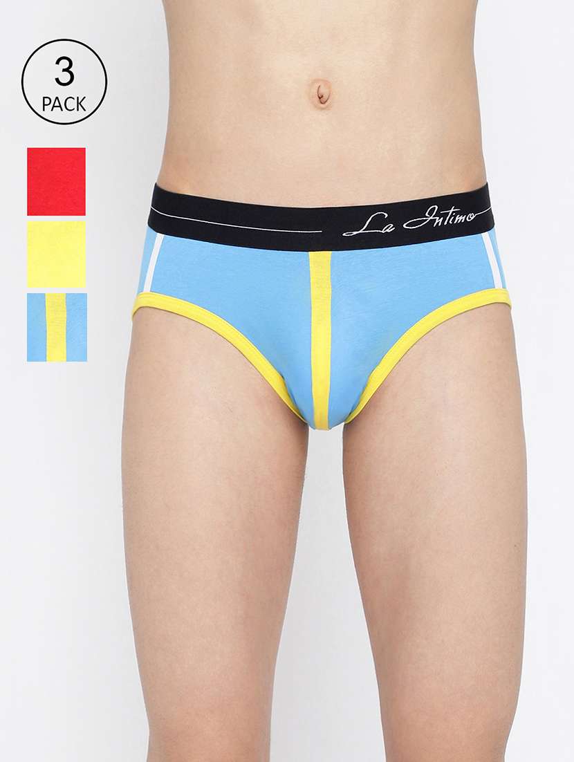 men pack of 3 color block hipster brief