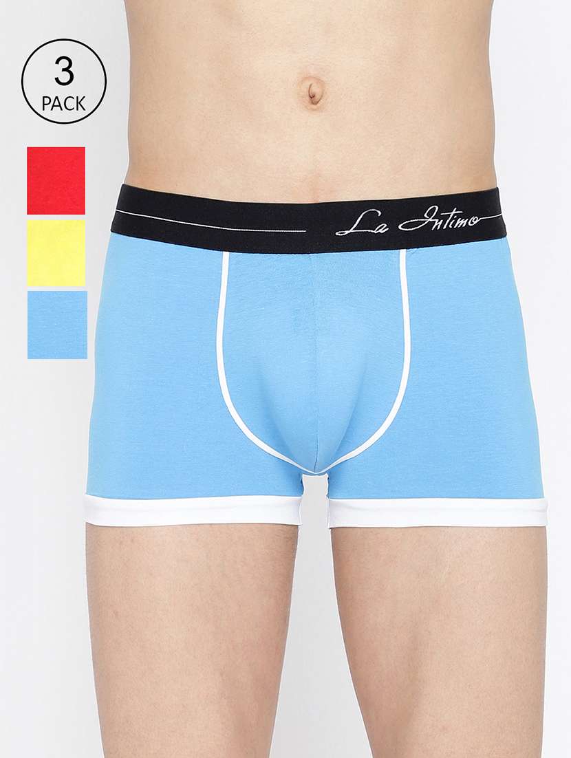 men pack of 3 color block trunks brief