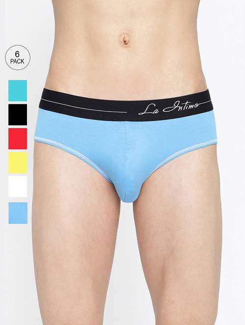 men pack of 6 solid hipster brief - 22241965 -  Standard Image - 0