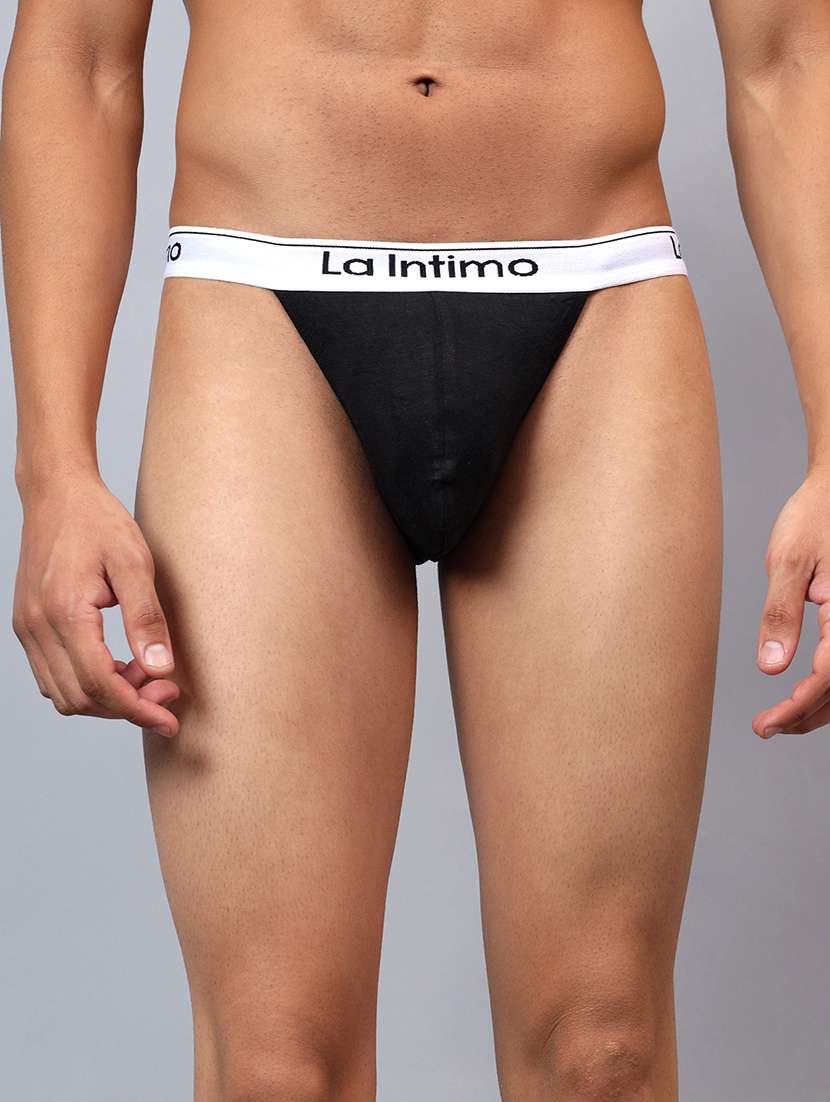 men color block thongs brief