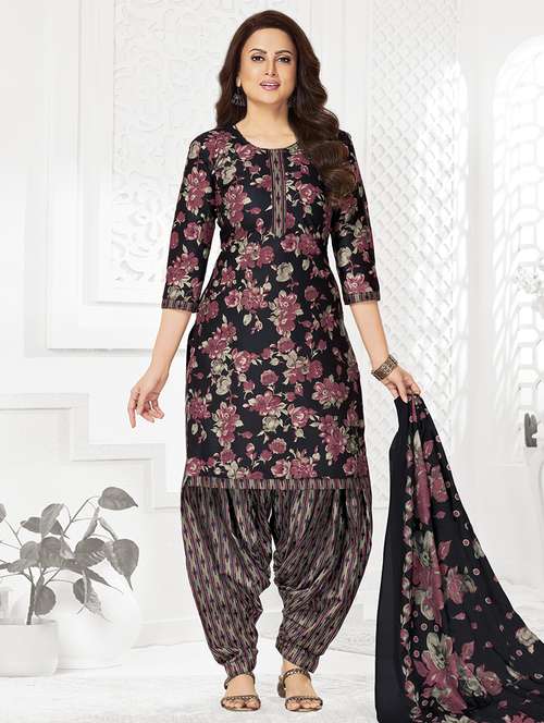 women floral three quarter sleeve kurta patiala with dupatta set - 22241974 -  Standard Image - 0