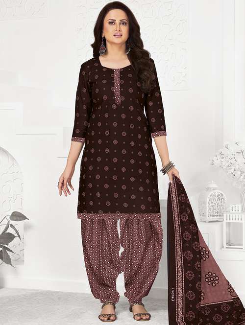 women printed three quarter sleeve kurta patiala with dupatta set - 22241978 -  Standard Image - 0