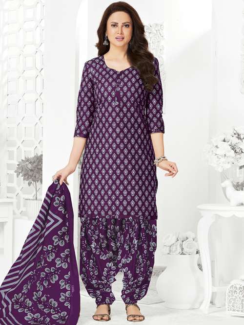 women printed three quarter sleeve kurta patiala with dupatta set - 22241979 -  Standard Image - 0