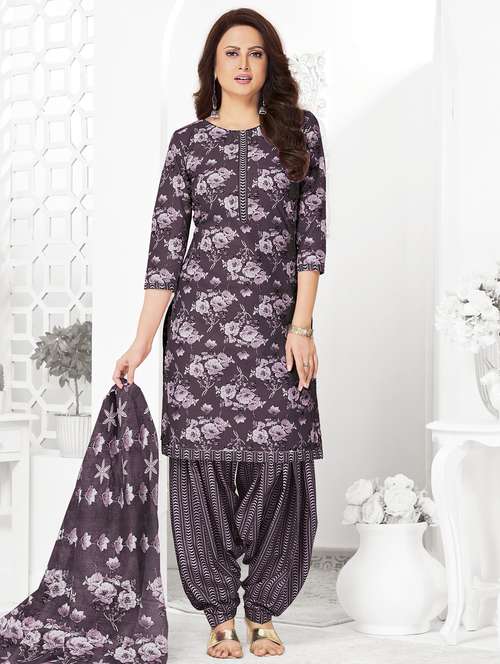 women floral three quarter sleeve kurta patiala with dupatta set - 22241983 -  Standard Image - 0
