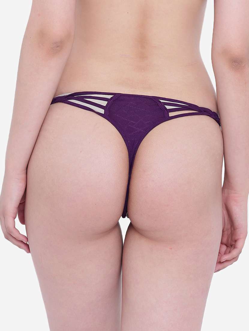 women solid low rise thongs  - 22242016 -  Standard Image - 3