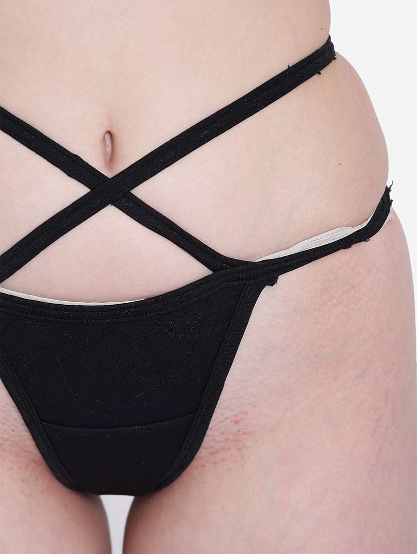 women solid low rise thongs  - 22242019 -  Standard Image - 5