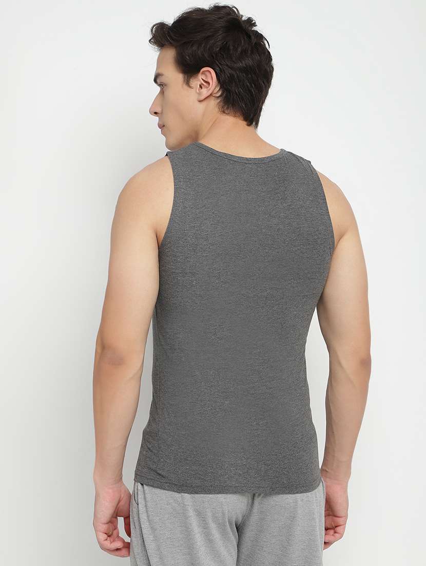 men solid sleeveless vest - 22242045 -  Standard Image - 3