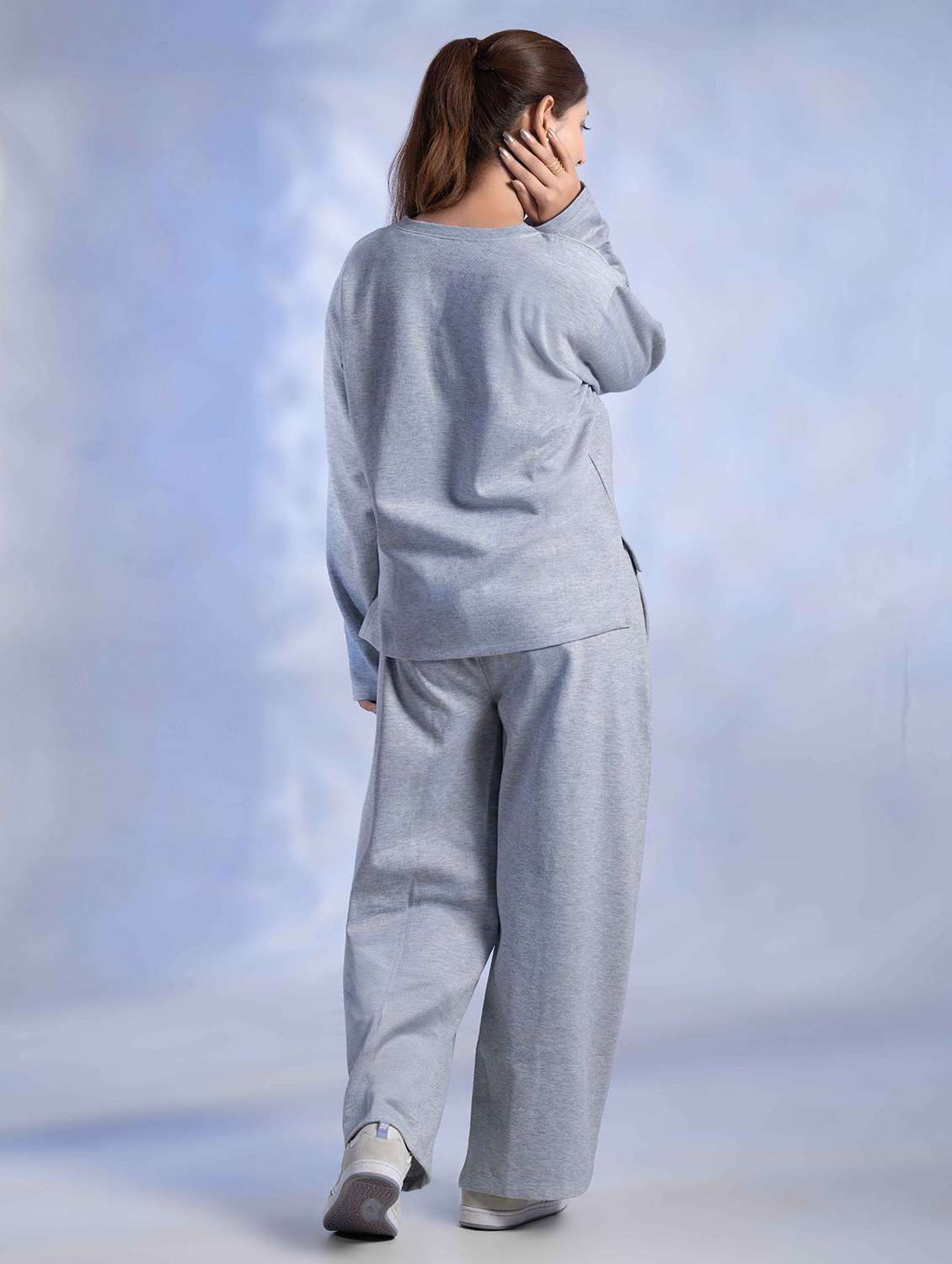 women solid long sleeve winter wear co-ord set - 22242055 -  Standard Image - 3