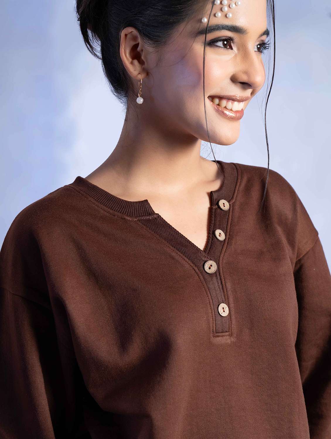 women solid long sleeve winter wear co-ord set - 22242056 -  Standard Image - 5