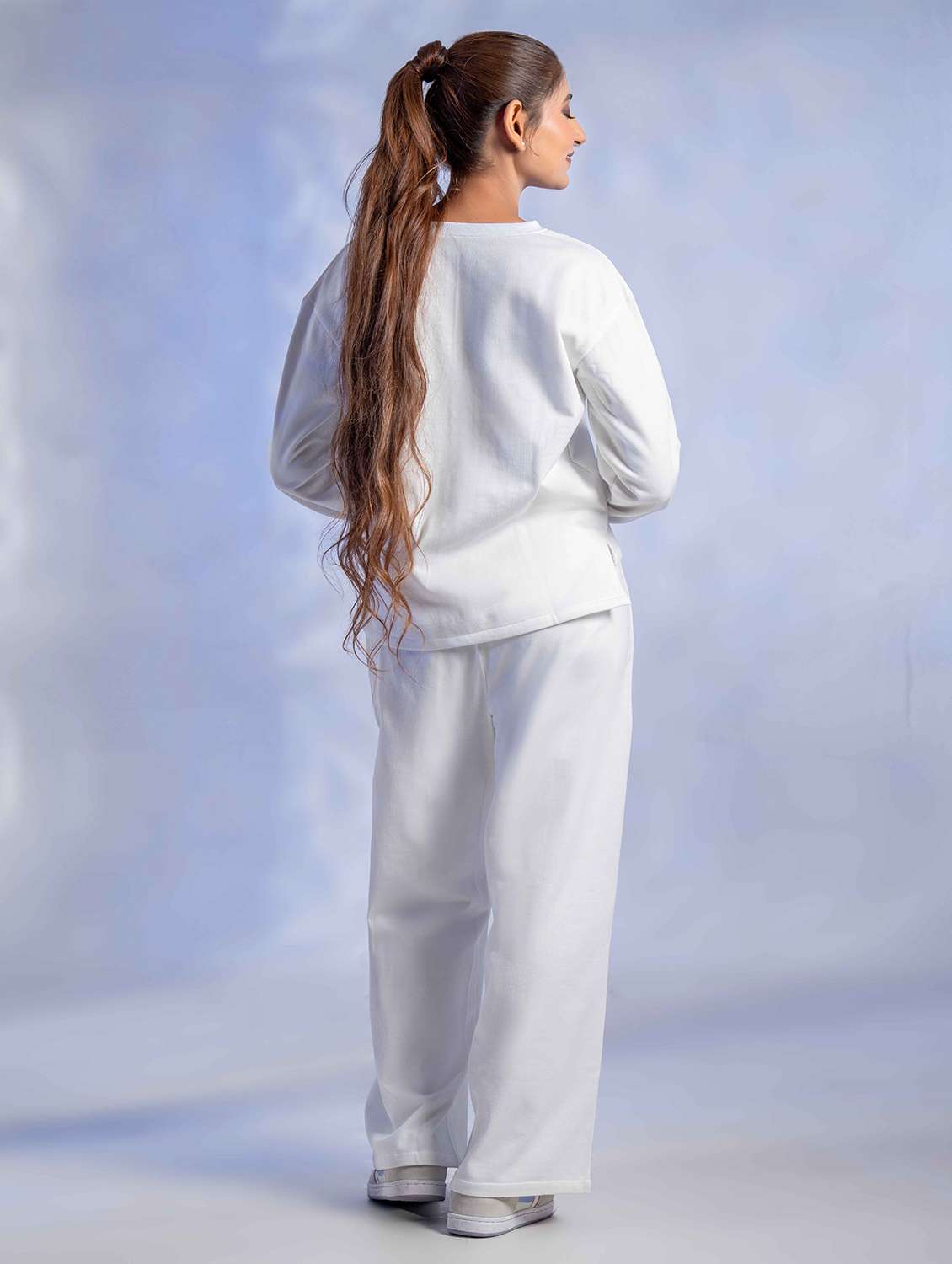 women solid long sleeve winter wear co-ord set - 22242057 -  Standard Image - 3