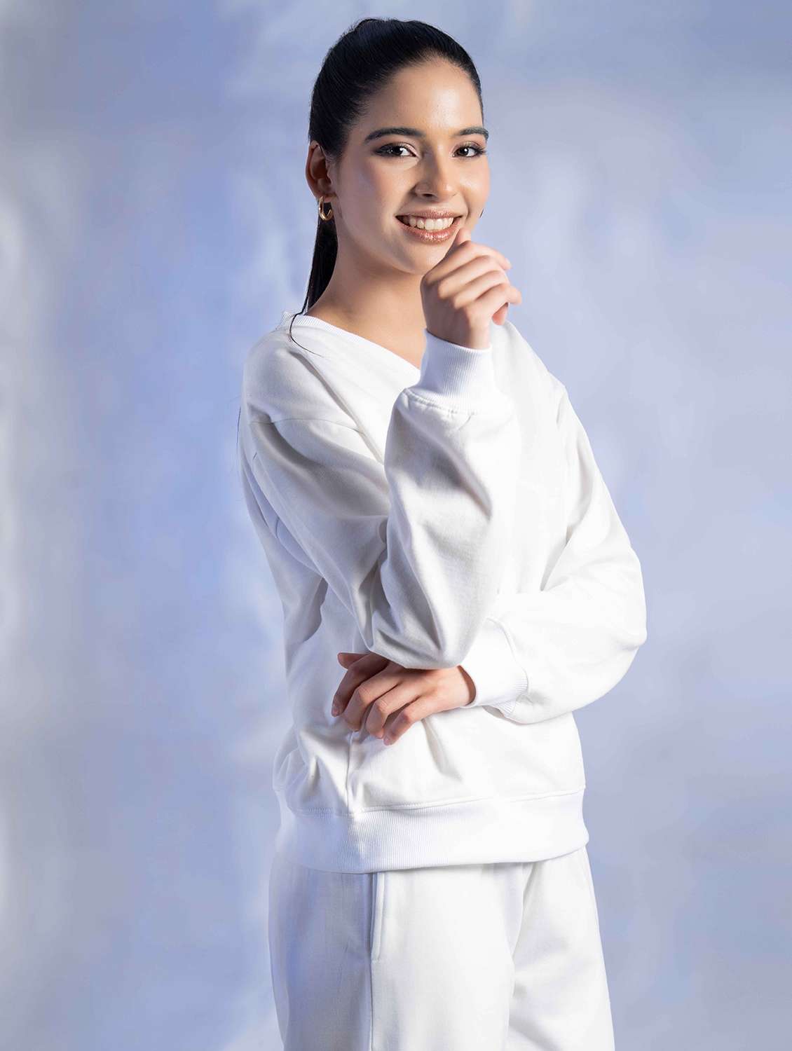 women solid long sleeve winter wear co-ord set - 22242061 -  Standard Image - 3