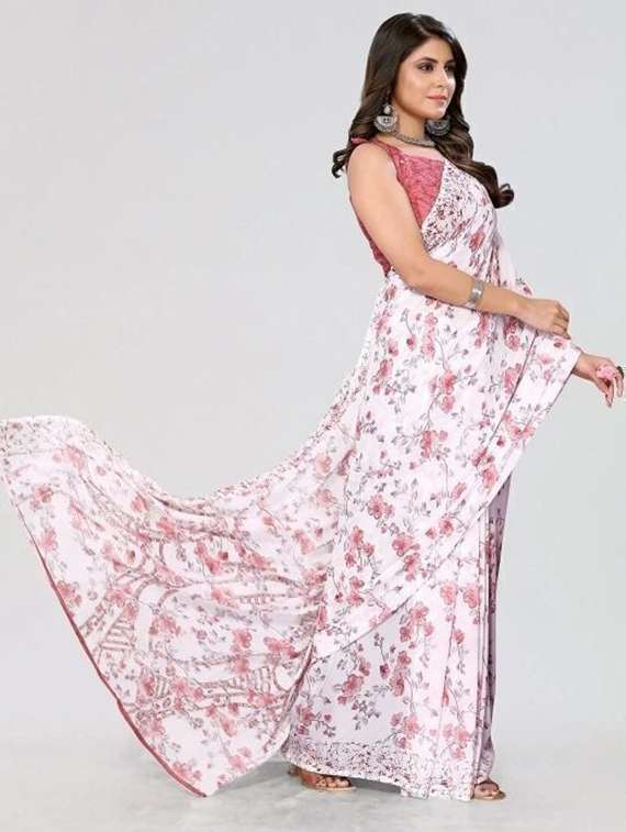 women printed casual wear saree with blouse - 22243490 -  Standard Image - 3