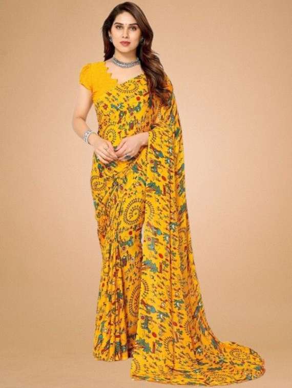 women pack of 2 printed combo saree with blouse - 22243493 -  Standard Image - 3