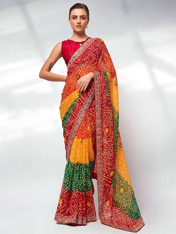 women printed casual wear saree