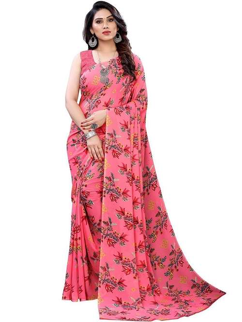 women floral printed saree with blouse - 22243496 -  Standard Image - 0