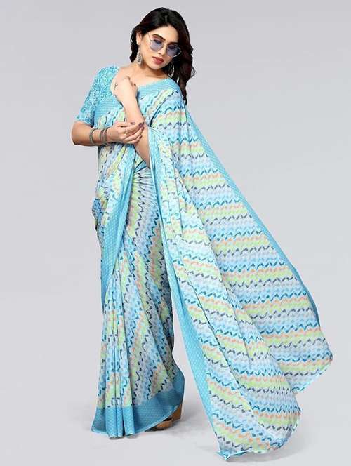 women printed casual wear saree with blouse - 22243506 -  Standard Image - 0