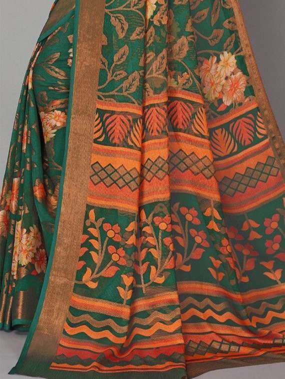 women floral printed saree with blouse - 22243512 -  Standard Image - 5