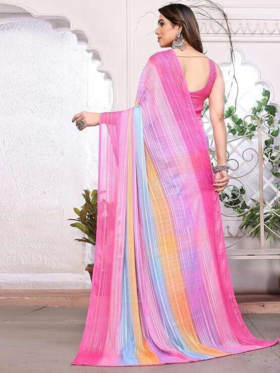 women printed casual wear saree with blouse - 22243529 -  Standard Image - 3