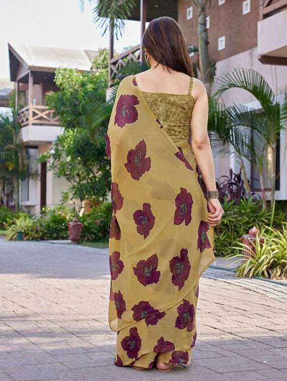 women floral printed saree with blouse - 22243575 -  Standard Image - 3