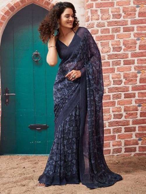 women printed casual wear saree with blouse - 22243577 -  Standard Image - 0