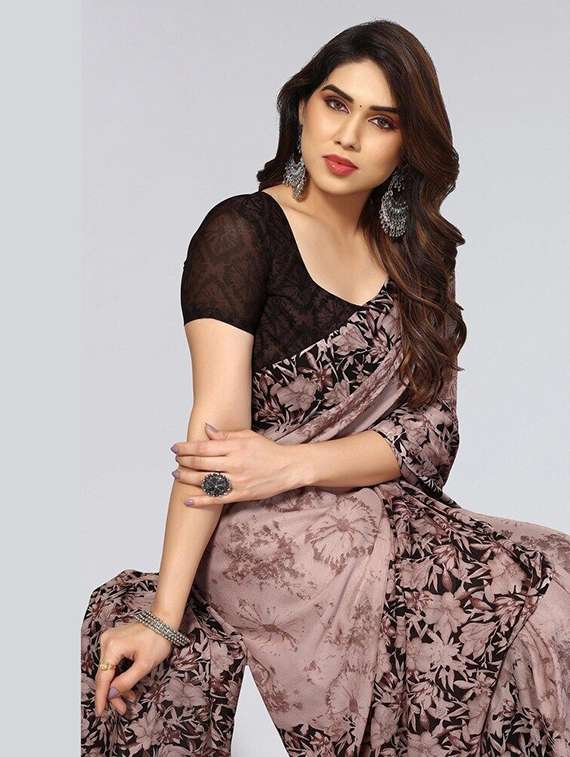 women printed casual wear saree with blouse - 22243578 -  Standard Image - 3