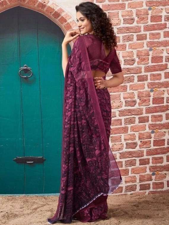 women printed casual wear saree with blouse - 22243582 -  Standard Image - 3