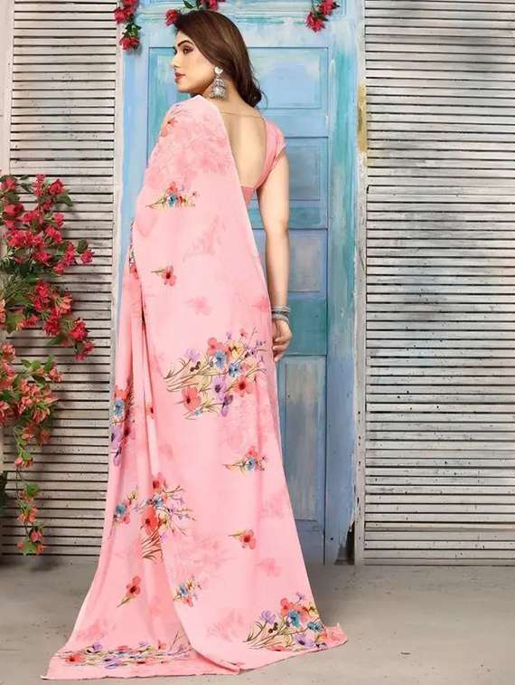 women floral printed saree with blouse - 22243588 -  Standard Image - 3