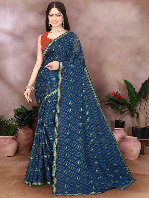 women bandhani printed saree - 22243594 -  Standard Image - 0