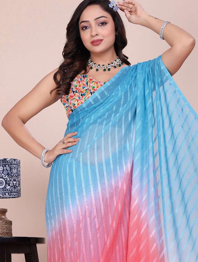 women pack of 2 ombre combo saree with blouse - 22243608 -  Standard Image - 3