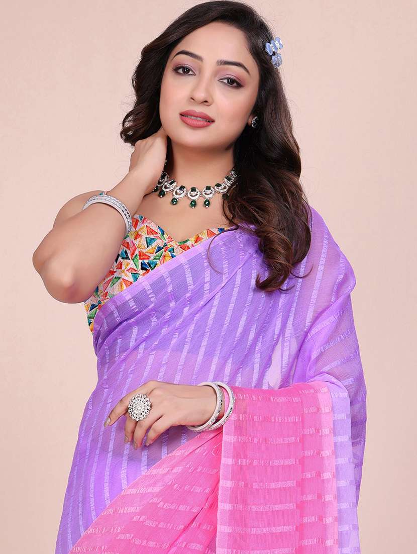 women pack of 2 ombre combo saree with blouse - 22243608 -  Standard Image - 5