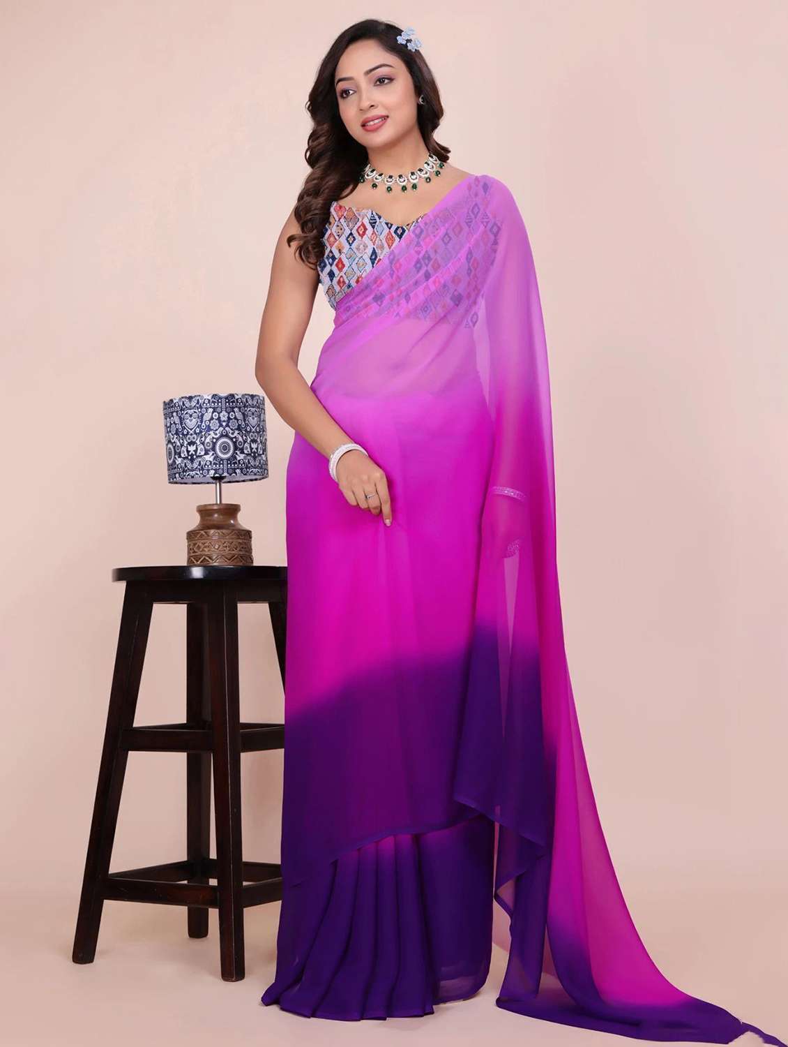 women printed casual wear saree