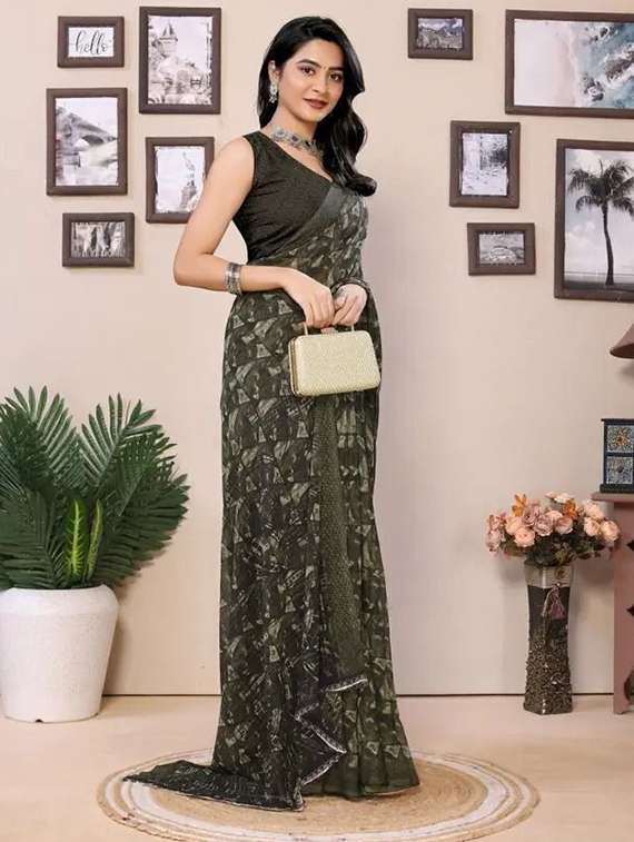 women printed casual wear saree