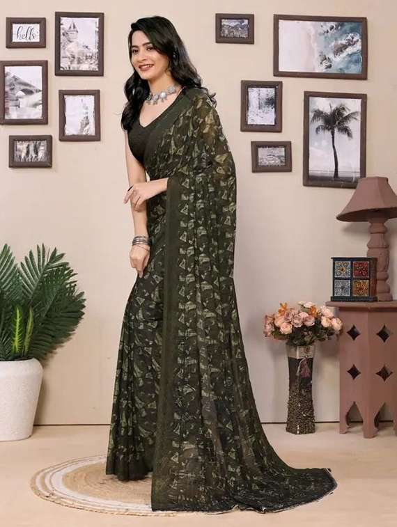 women printed casual wear saree - 22243614 -  Standard Image - 3