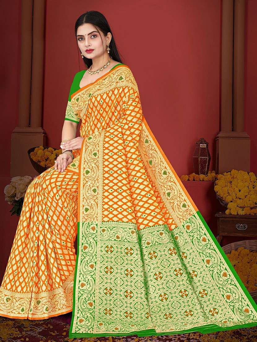 women self design banarasi saree with blouse - 22243627 -  Standard Image - 3