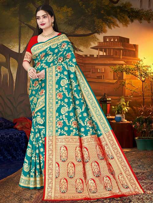 women self design banarasi saree with blouse - 22243643 -  Standard Image - 0