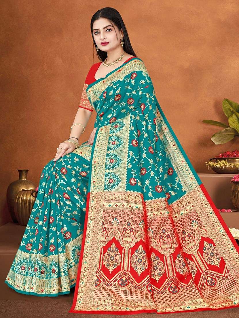 women self design banarasi saree with blouse - 22243648 -  Standard Image - 3